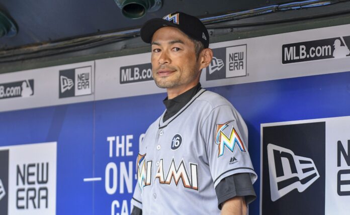 Ichiro Suzuki with the Miami Marlins in 2017