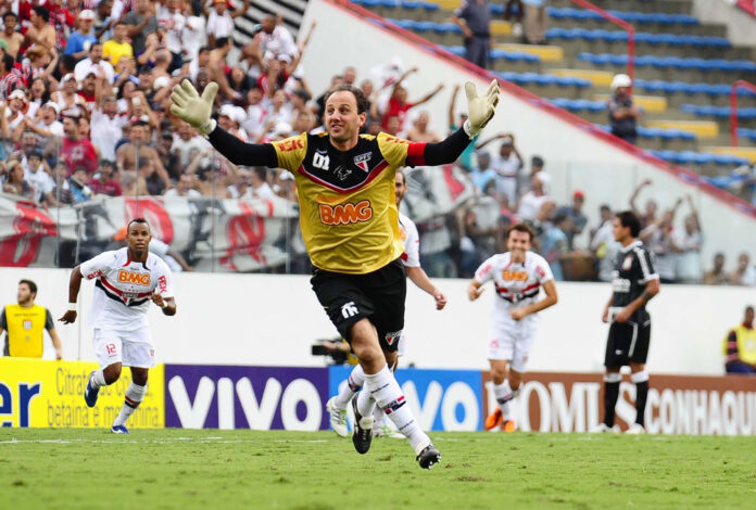 Rogerio Ceni during his time as goalkeeper of Sao Paulo F. C. in March 2011