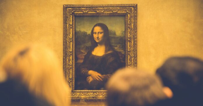Mona Lisa at the Louvre in Paris, France.