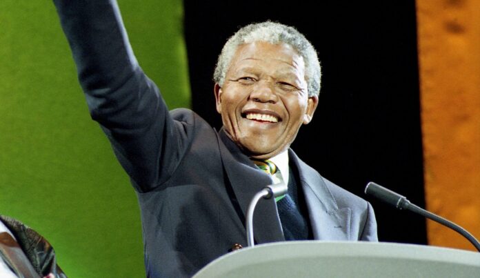 Nelson Mandela at Nelson Mandela: An International Tribute for a Free South Africa in April 1990