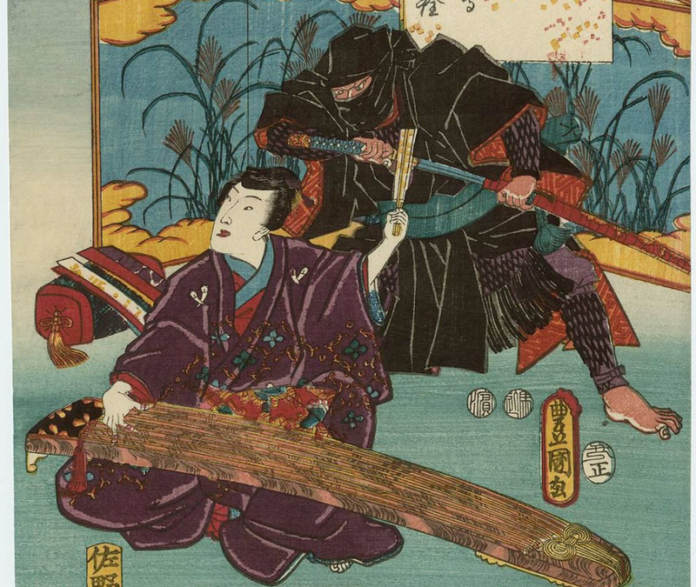 A ninja and Prince Hikaru Genji by Utagawa Kunisada