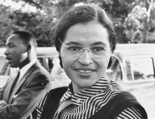Photograph of Rosa Parks with Dr. Martin Luther King Jr.