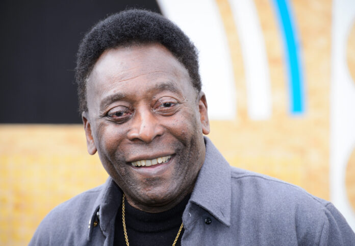 Pele at the worlds first human powered football pitch in association with Shell 